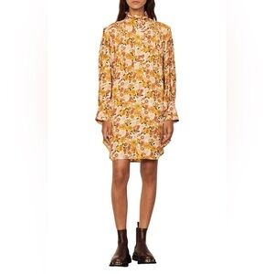 SANDRO PARIS floral long sleeve mini dress 38/Small NWT